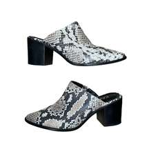 KAANAS Womens Sagrantino Snakeskin Slip On Pointed Toe Mules Shoes Size 6