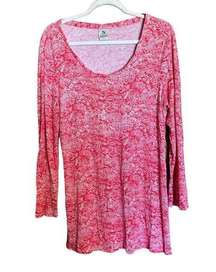 Natori Sleep Top Womens Medium Multicolor Paisley Scoop Neck Pajama Blouse