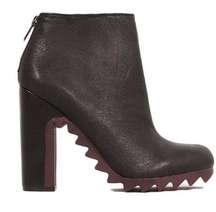 Circus Kensley Toothed Platform Block Heel Ankle Boots Leather Black