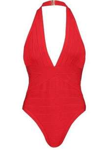 Boohoo Womens XL Bandage Plunge Sunsuit in Red NEW