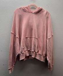 American Eagle Sweater Womens XL Pink Sweatshirt Knit Hoodie Stretch Lounge