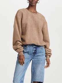 Good American Sherpa Boyfriend Sweatshirt