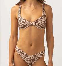 NWT Rhythm Drifter Floral Bikini 2pc swim set free people revolve chocolate