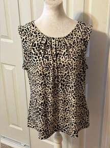 Animal Print Sleeveless Shale Blouse Calvin Klein Size XL