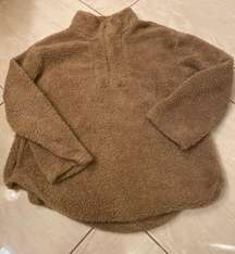 Fleece Pullover Sweatshirt Size Small Tan