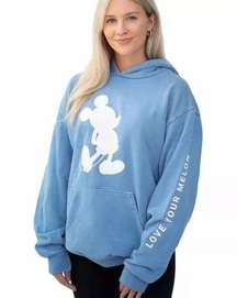 Disney x Love Your Melon Mickey Mouse Hoodie Blue Graphic Print Large L