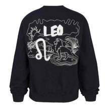 Good American Sweatshirt Leo Zodiac Black