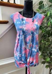 True Craft Women's Multicolor Cotton Round Neck Sleeveless Casual Blouse Size 2X