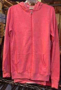 Bobbie Brooks Sz S Ladies’ Pink Zip Front Hooded Fleece Jacket NEW NWT