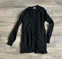 Garage black open cardigan with pockets