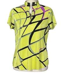 Jamie Sadock Golf Top Size Small Neon Lime Green Black Polo Tennis Pickleball