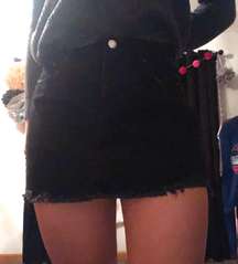 Black Denim Miniskirt