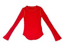 ★  Zip Cuff Thermal Visit Long Sleeves Tee - Red ★