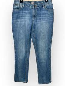 J. Jill Women's Blue Denim Straight Jeans Size 8 Front & Back Pockets