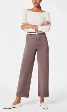 Stretch Twill Cropped Wide Leg Pants