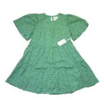 NWT Tuckernuck Hyacinth House Mollie in Green Eyelet Cotton Tiered Mini Dress S