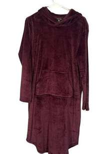 32 Degree Heat Mauve Wine Hooded Heavy Lounge Cozy Sleepwear Robe Women Sz S/M