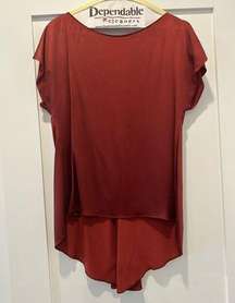 Brick Red Silk Top w/ Low Back