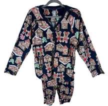 Disney Mickey Mouse Gingerbread Lightweight Fleece Pajama Set Size XL