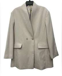 Mango Blazer Style Coat Beige Size Large New With Tags Collarless