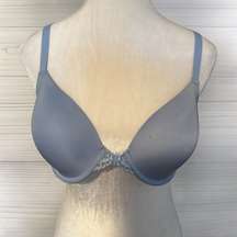 One Fab Fit Everyday Full Coverage Racerback Bra Front Closure Baby Blue 36B