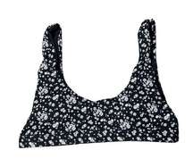 NWOT Dippin Daisy's Black White Floral Scoop Neck Bikini Top Large