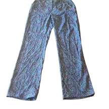 Renfrew Womens 6 Vintage Blue Purple Paisley Print High Rise Straight Leg Pants