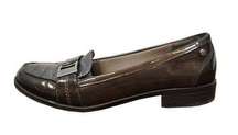 Life Stride Womens Shoes Size 8 Brown Leather Round Toe Slip-On Flat Loafer