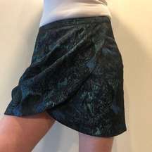 Ladakh Faux Wrap Mini Skirt Fully Lined S SM Small Metallic Iridescent Marble