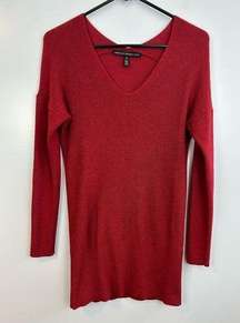 WHBM Dark Wine Red Long sleeve Sweater Dress Size XS