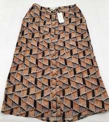 Treasure & Bond Womens Size Small Button Front Multi-Color Maxi Skirt