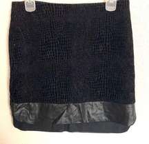 Bar III Black Textured Faux Leather Mini Skirt
