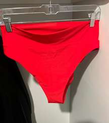 Large High Waisted High Cut Cheeky Red Bikini Bottom