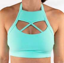 Chestee x Bar Bella Kandace Halter Sports Bra Mint Green Size 8