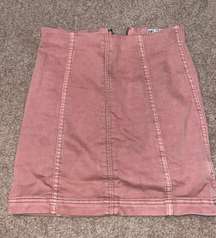 Pink Denim Skirt