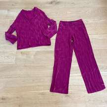 Zara Trafaluc Shirt and Pants Set in Hot Pink