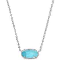 Kendra Scott Elisa Turquoise Blue Magnesite Pendant and Silver Necklace