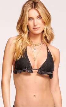 New. Ramy Brook black sparkle knit bikini top. Medium. Retails $118