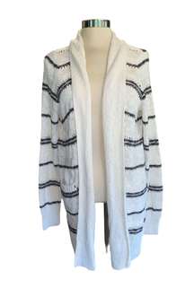 Maurice’s cardigan open front long sleeves longer length stripes size medium