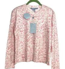 HILL HOUSE The Ivy Long Sleeve Sleep Tee in Pink Sherwood Forest Size XS NWT