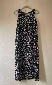 Kathie Lee reversible floral polka dot maxi dress size medium