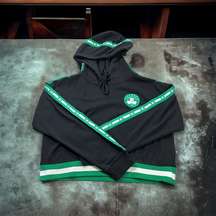 Women’s NBA Boston Celtics Cropped Hooded Long-Sleeve Sweatshirt Size Medium