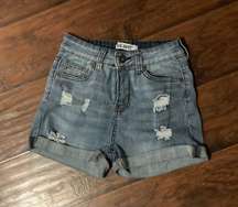 Blue  High Waisted Jean Shorts