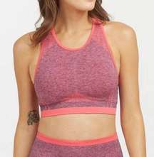 NWT Spanx Spacedye Coral Punch Seamless Sculpt Medium Inpact Sports Bra