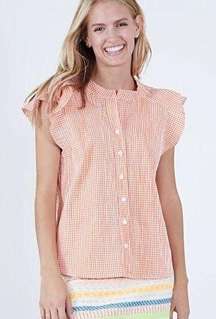 Orange Check Augustus Top