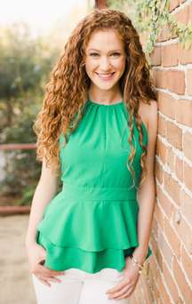 Green Peplum Halter Top