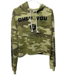 Smokey the Bear only you can prevent wild fires camouflage cropped hoodie M