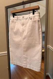 Talbots White Denim Skirt Size 2