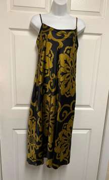 Private Luxuries Black Gold Floral Medallion Sleeveless Nightgown