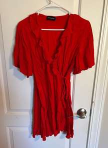 Red Wrap Tea Dress